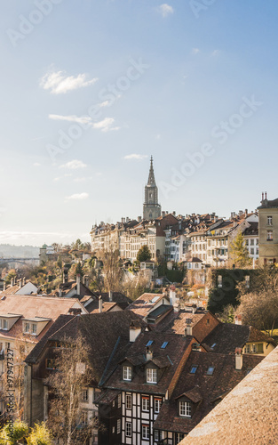 Bern, Stadt, Altstadt, Altstadthäuser, Münster, Kirche, Brücke, Weihnachtszeit, Winter, Schweiz