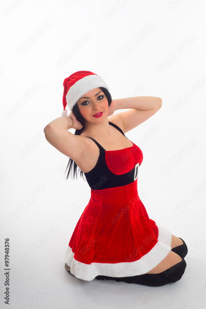 sexy girl dressed in Santa Claus at Christmas sexy girl dressed in Santa Claus at Christmas