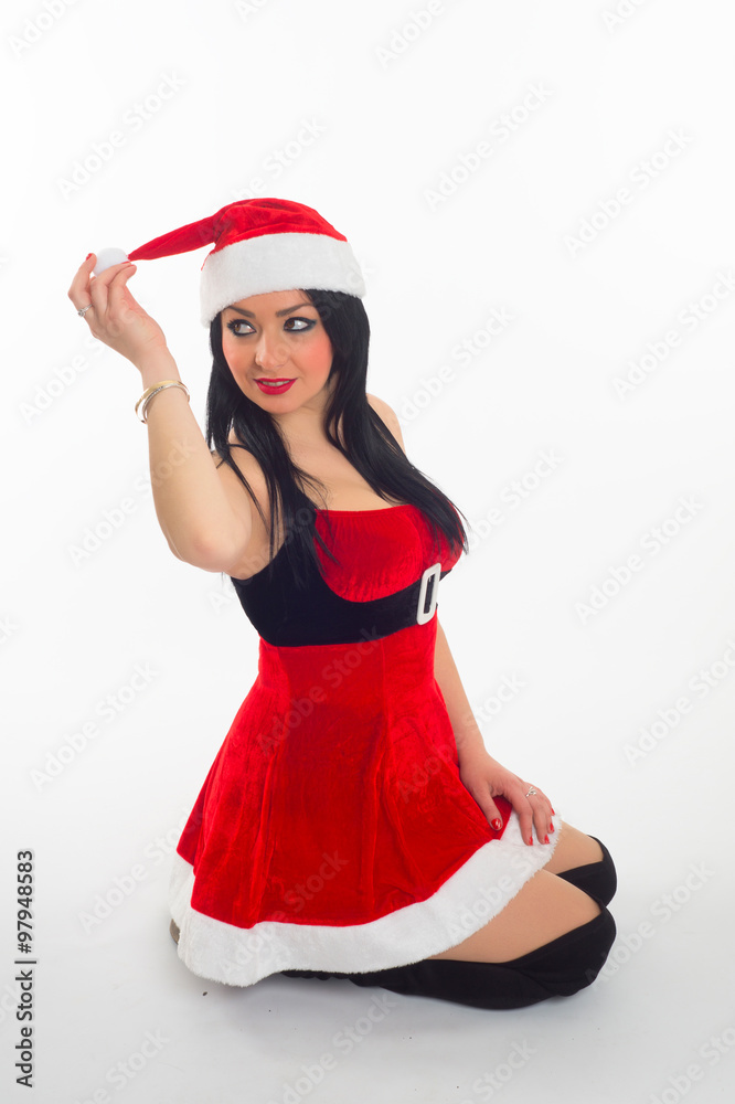 sexy girl dressed in Santa Claus at Christmas sexy girl dressed in Santa Claus at Christmas