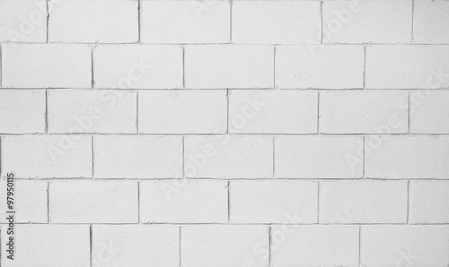 white old grunge brick wall background texture in rural room