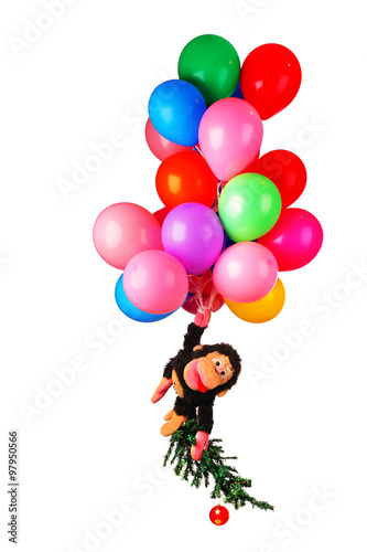  the new year with a monkey on balloons