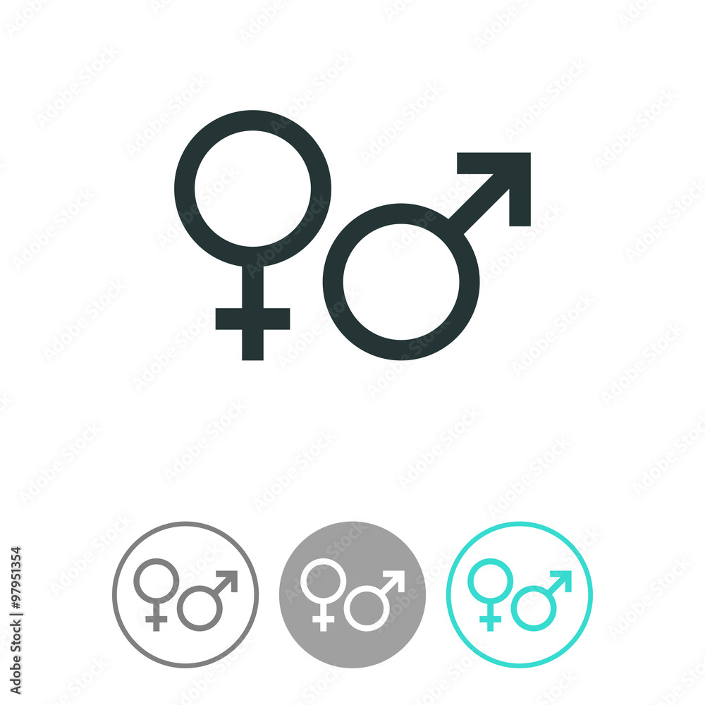 Male and female sex symbol. Male and female sex symbol.