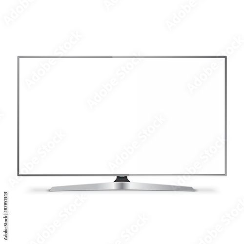 Smart TV, flat screen lcd, plasma realistic vector mock-up with blank screen