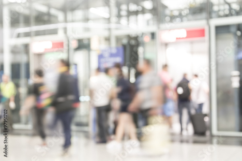 Wallpaper Mural abstract blurred people on elevator Torontodigital.ca