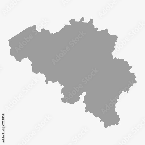 Map of Belgium in gray on a white background