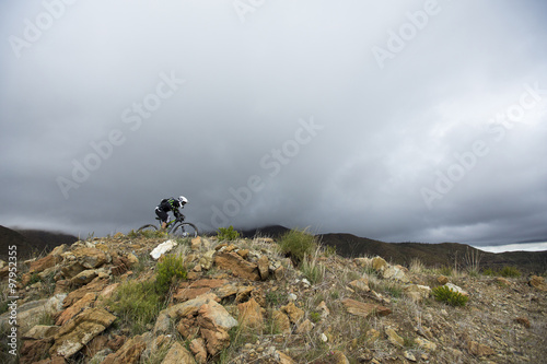  Unknown racer on the competition of the mountain bike "BIG RIDE Open de España de Enduro"