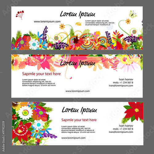 Banners template, floral design