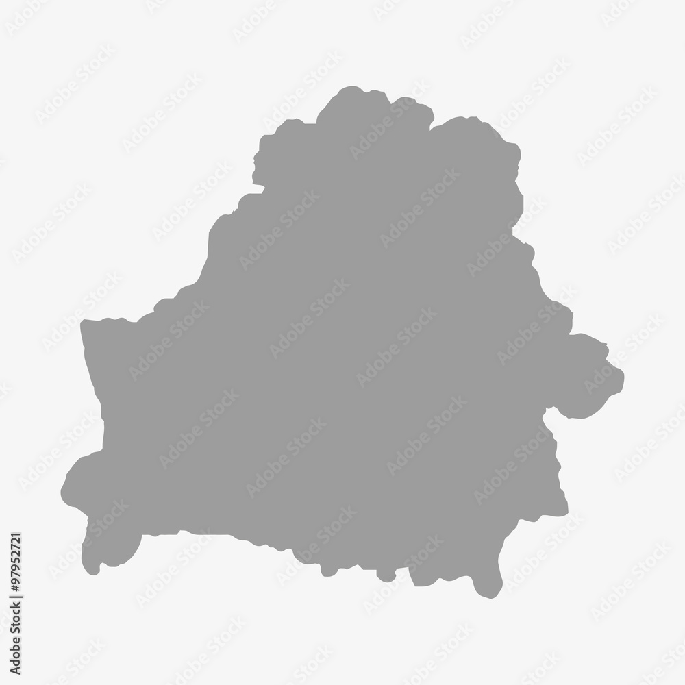 Map of Belarus in gray on a white background