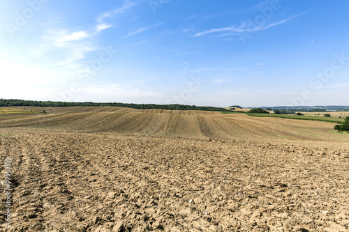 H'DR landscape with fields and cloudscape in summer