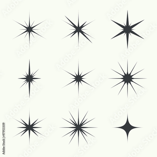 Fotografie, Obraz Vector set of sparkle lights