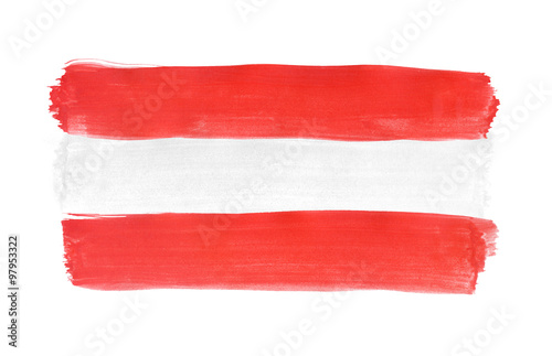 Austrian flag painted with gouache
