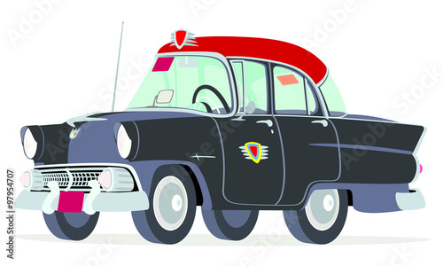 Caricatura Ford Mainline Town Sedan 1955 taxi Bogotá - Colombia vista frontal y lateral photo