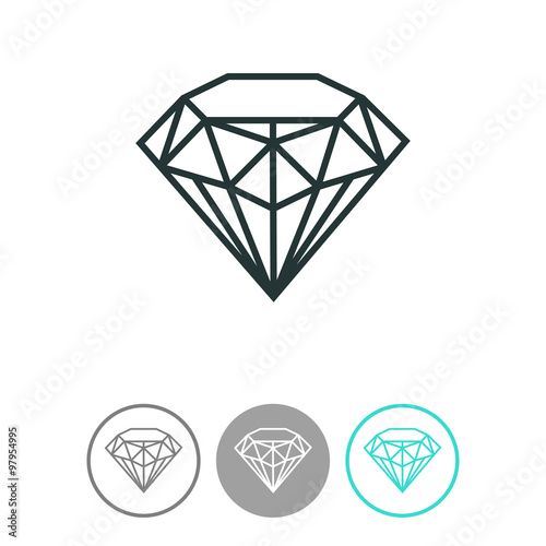 Diamond icon vector.