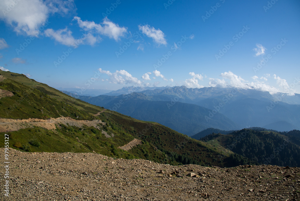 Beautiful mountain scenery of Krasnaya Polyana . Sochi Beautiful mountain scenery of Krasnaya Polyana . Sochi