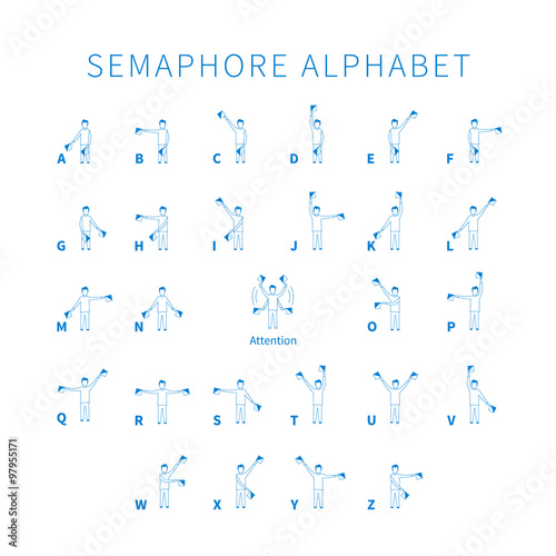 English semaphore alphabet photo