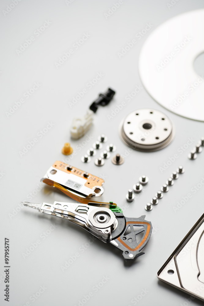 Disassembled laptop hard drive