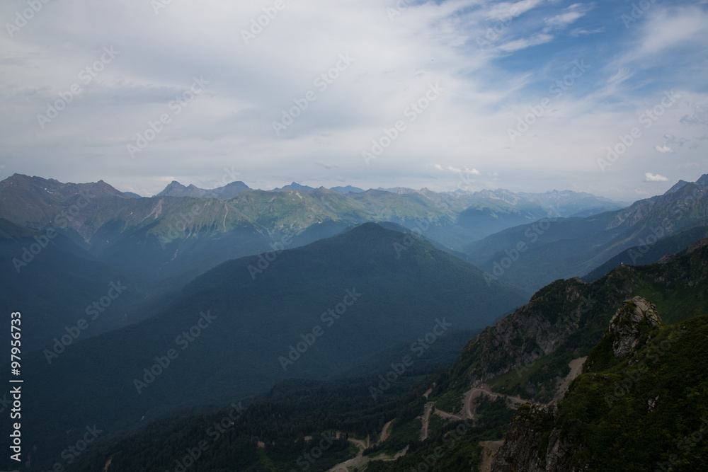 Beautiful mountain scenery of Krasnaya Polyana . Sochi Beautiful mountain scenery of Krasnaya Polyana . Sochi
