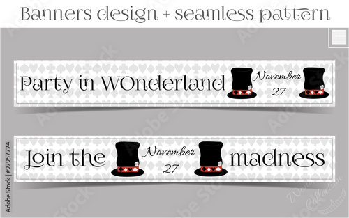 Banners Party in Wonderland - Hatter Hat. 