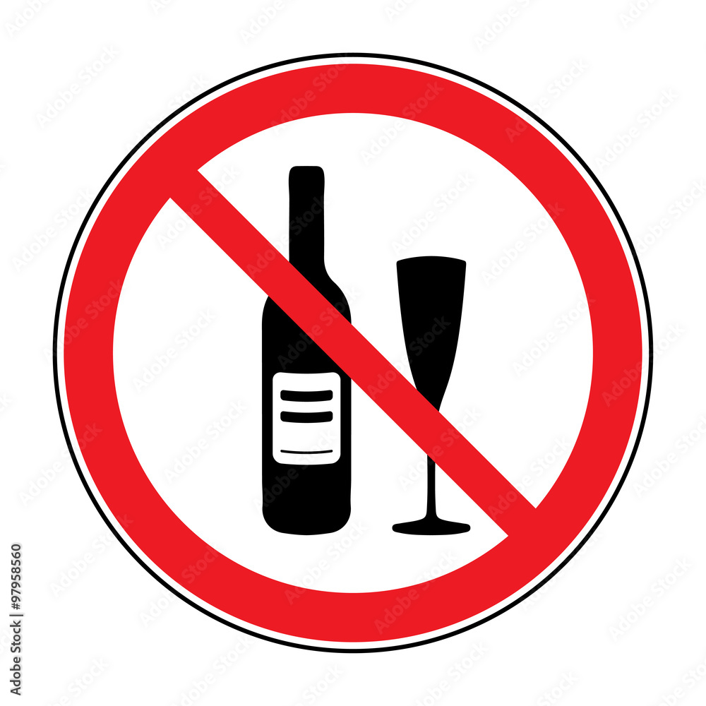 Premium Vector  No alcohol icon. alcoholic drink prohibition sign
