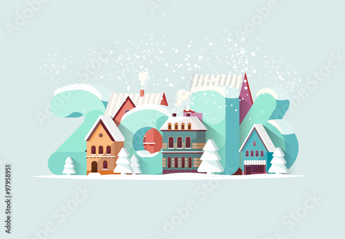 New year 2016. Greeting card.