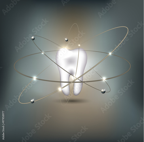 Healthy white tooth scientific modern design