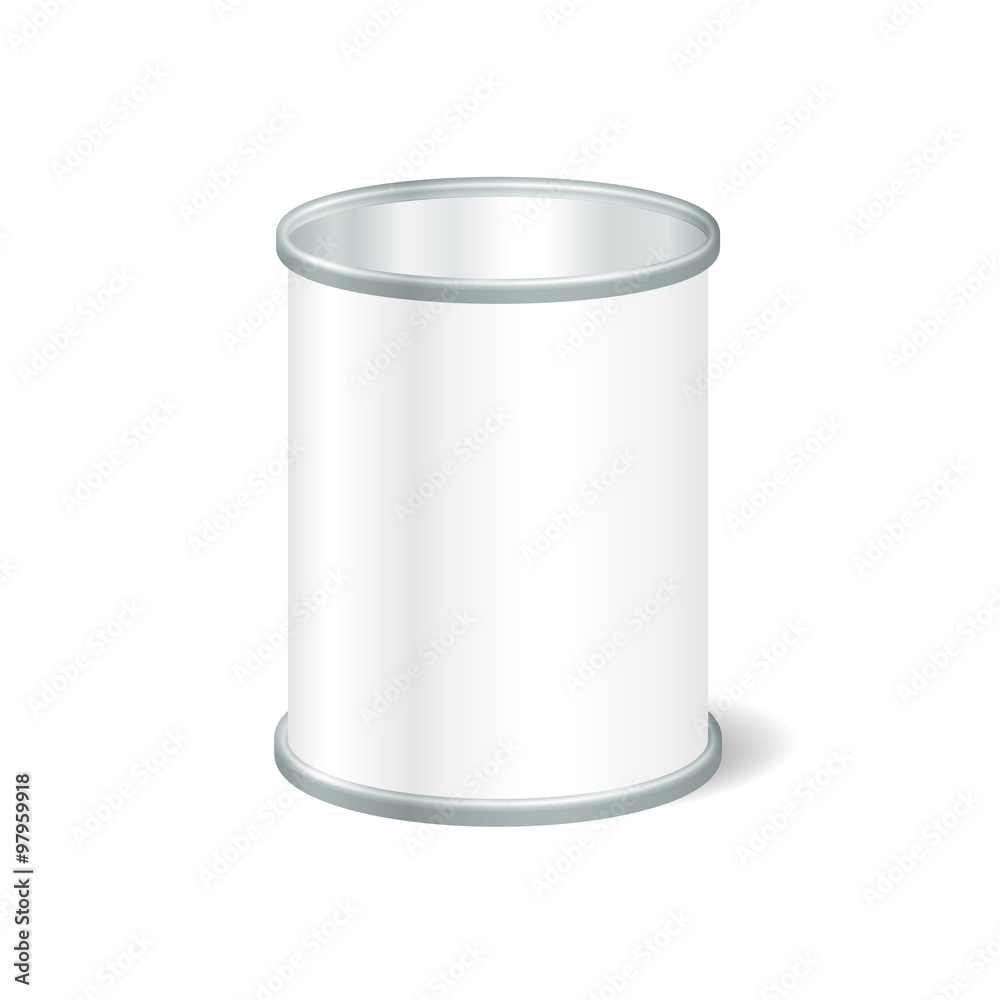 Realistic Blank Open Tin For Canned Food, Preserve, Conserve. Mo Realistic Blank Open Tin For Canned Food, Preserve, Conserve. Mo