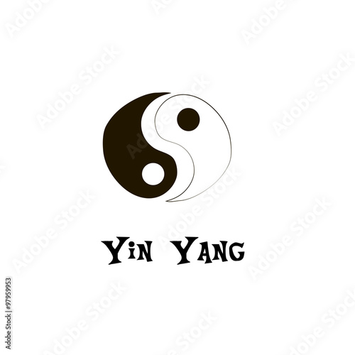 Buddhist symbol of yin yang. Chinese symbol