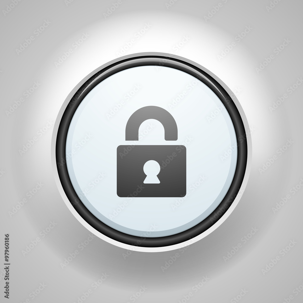 Secure lock button sign Secure lock button sign