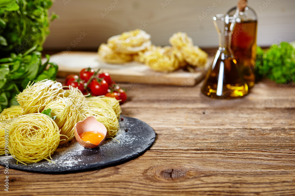 Ingredients for making fresh pasta