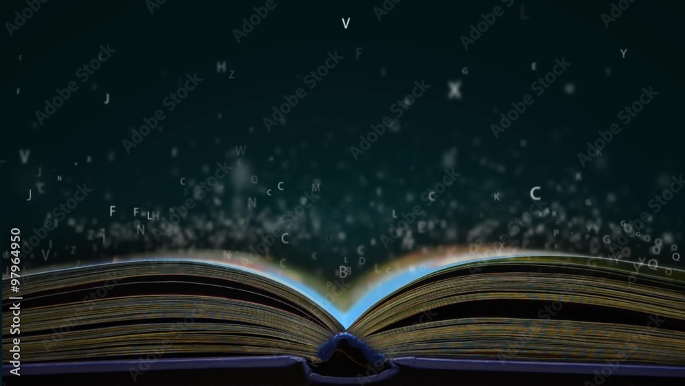 Letters flying out of an open book