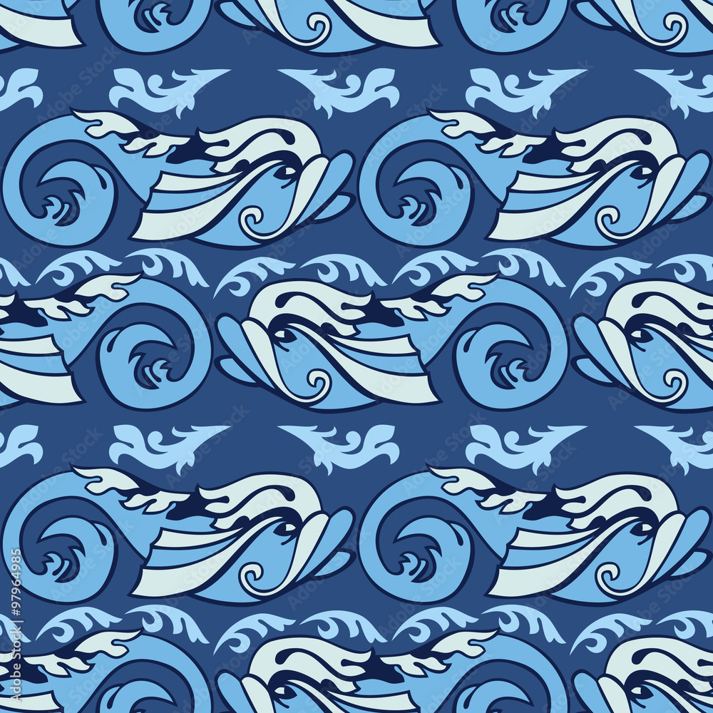 Seamless pattern with decorative fish Seamless pattern with decorative fish