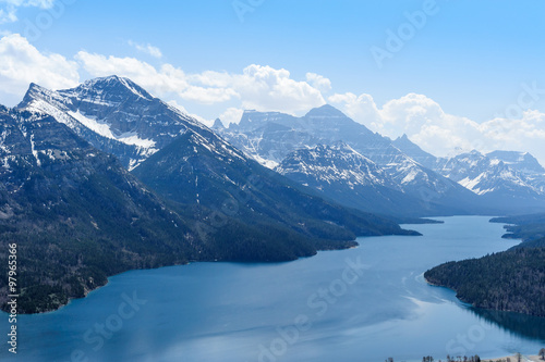 Mount Vimy and Waterton Lake scenic view