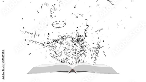 math physics formulas from book. computer generated loopable motion background. HD 1080 progressive