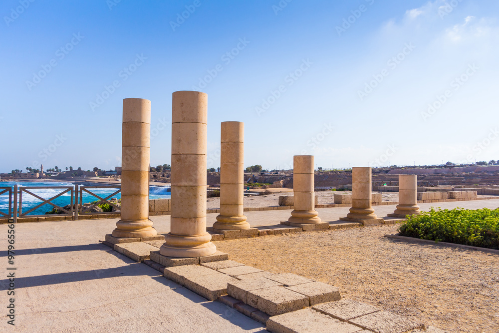 Fototapeta premium Caesarea - stone columns - Israel