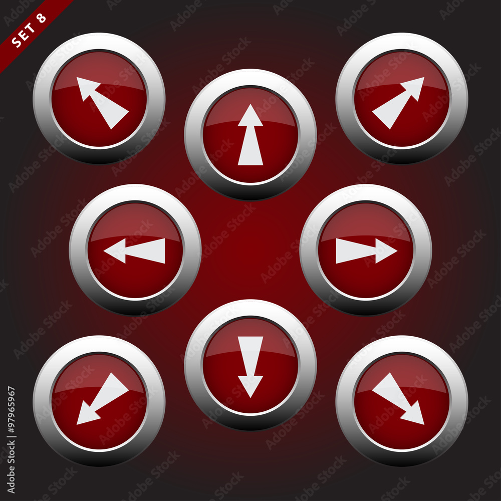 icons with arrows, eight directions icons with arrows, eight directions