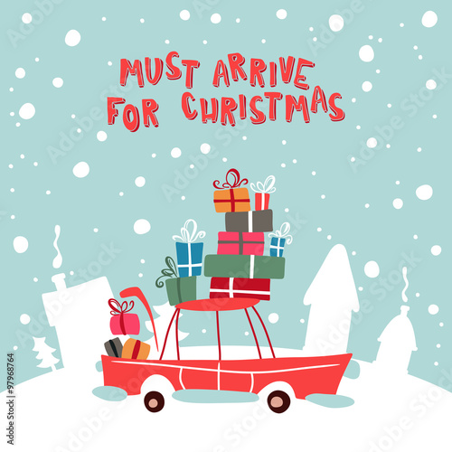 Christmass Gifts For Children On The Car