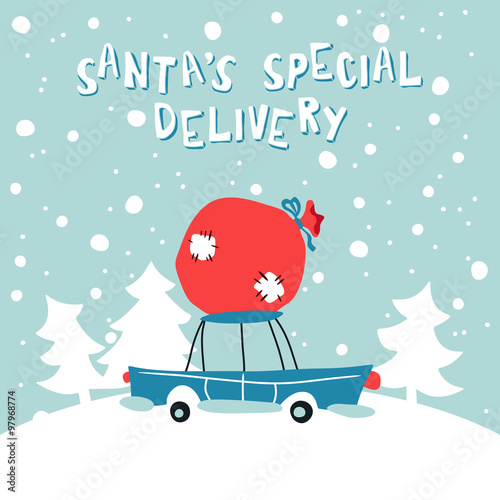Santas Special Delivery Illustration