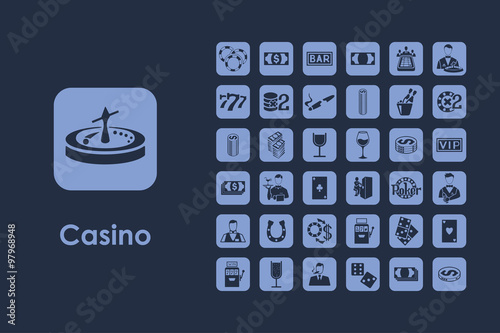 Set of casino simple icons