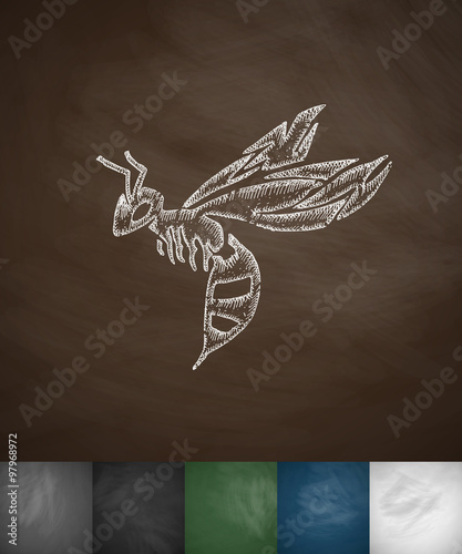wasp icon. Hand drawn vector illustration