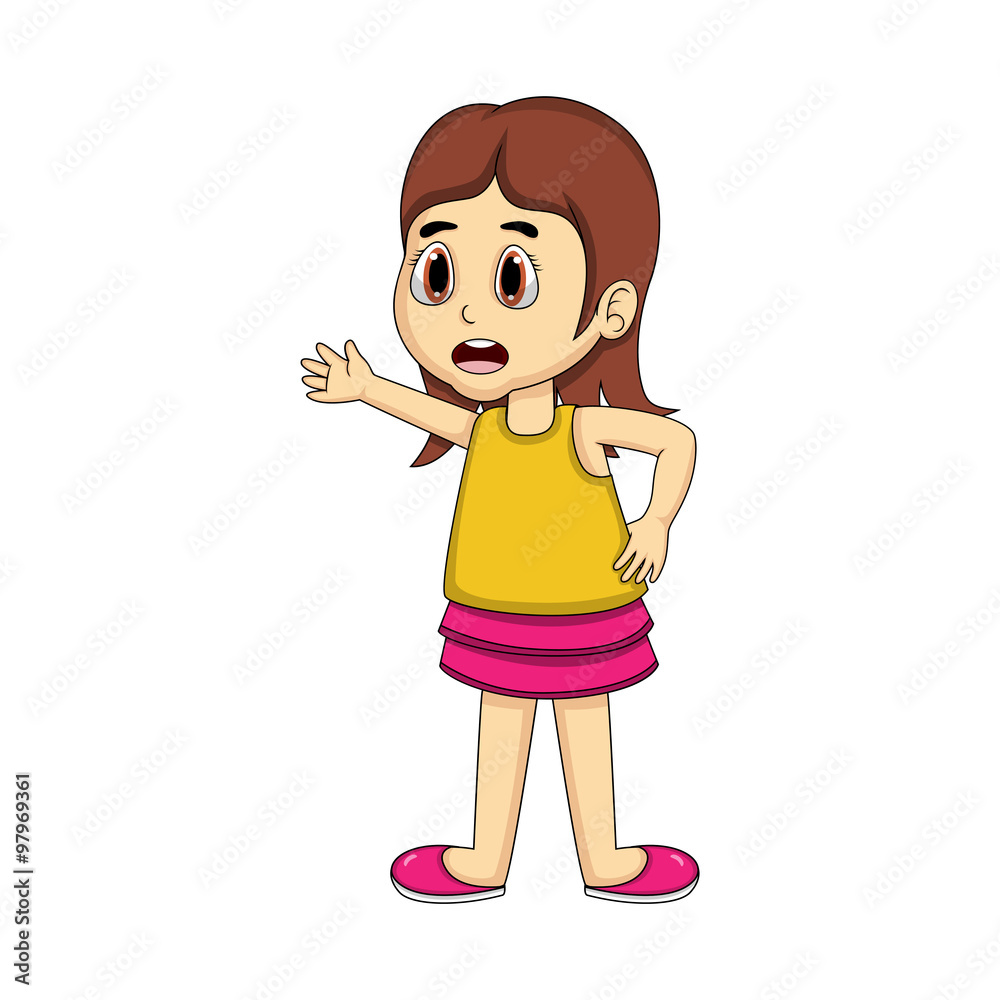 Cute Little Girl cartoon - full color