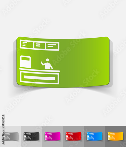 realistic design element. cash desk