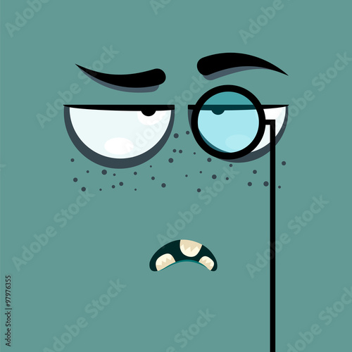 Cartoon face with haughty expression