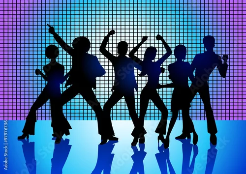 Fototapeta na wymiar Ludzie Disco Dancing