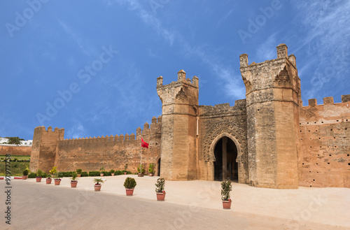 The gate of Chellah which is the world heritage in Rabat with bl photo