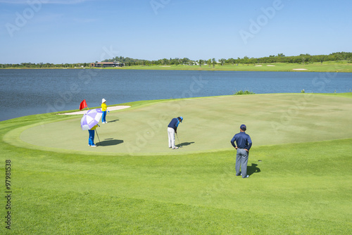 golf field and golf player