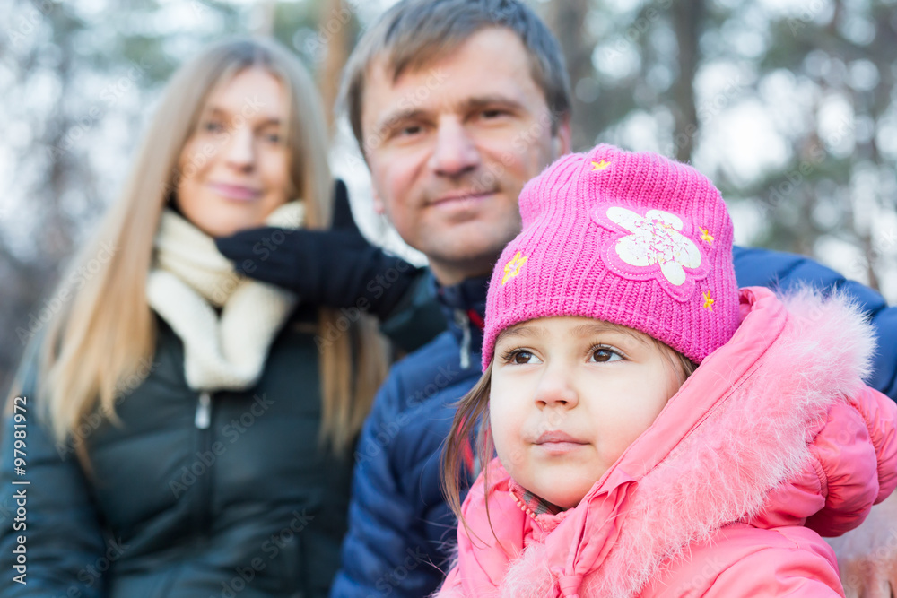 Young Family Father Mother little Baby Daughter Portrait Young Family Father Mother little Baby Daughter Portrait