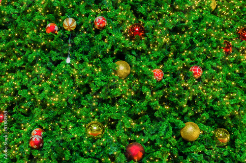Multicolor christmas ball on tree chrismas