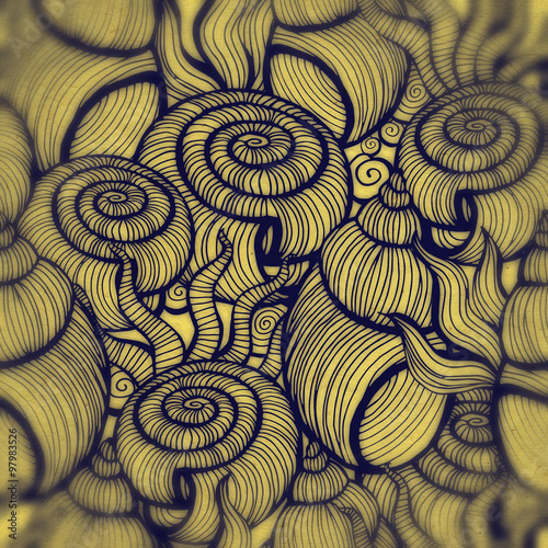 Beautiful sea shell set pattern with blur.