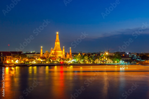 Wat Arun Buddhist religious places in night time  Bangkok  Thailand