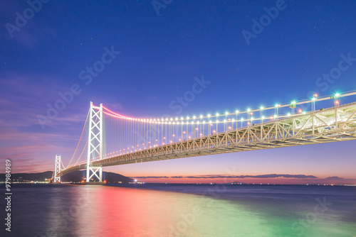 Kobe, Japan at the Akashi Kaikyo Ohashi Bridge © mozailla69